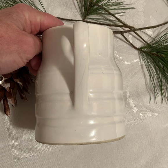 Vintage California Pottery USA White Farmhouse Pitcher 4-1/2 inches - Picture 7 of 8
